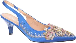 SIMPLY COUTURE Women's Low Heel Closed Toe Slingback Pumps Bowknot Comfortable Dress Shoes