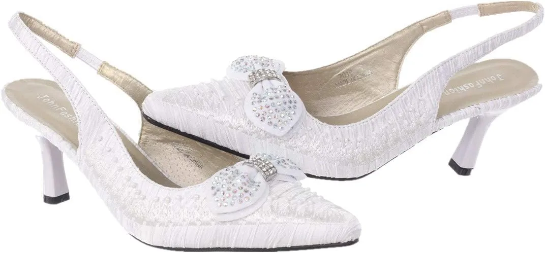 SIMPLY COUTURE Women's Low Heel Closed Toe Slingback Pumps Bowknot Comfortable Dress Shoes