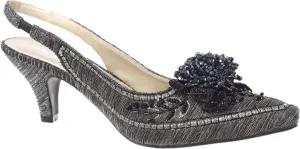 SIMPLY COUTURE Women's Low Heel Closed Toe Slingback Pumps Bowknot Comfortable Dress Shoes