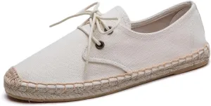 Slip On Sneakers Espadrilles for Women Canvas Flat Lace Up Summer Spring Fall Casual Loafers