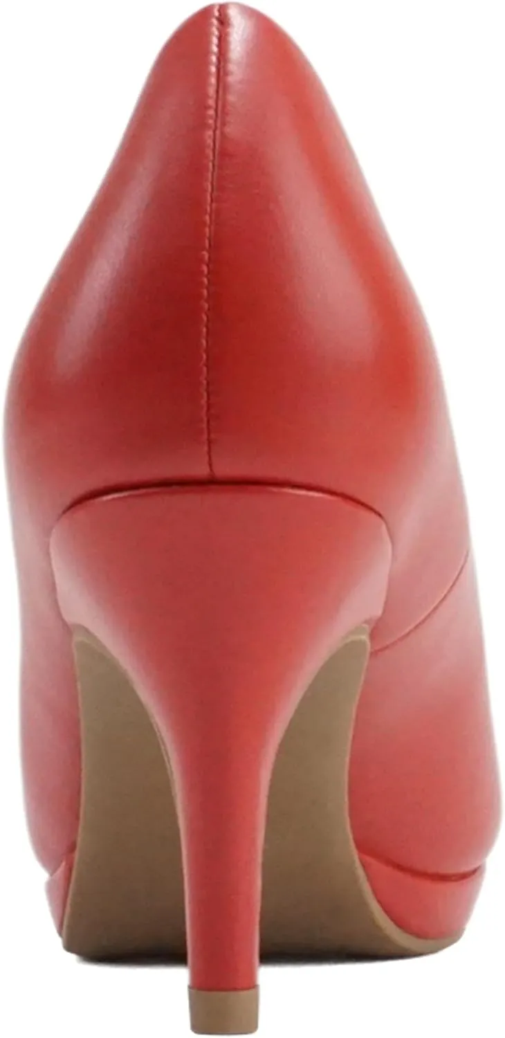 Soda “ANDI” ~ Women Closed Round Toe Slip-On Comfortable Cushion Insole Mid Heel Pump Shoe