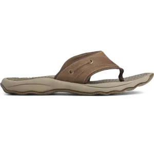 Sperry Mens Outer Banks Thong Sandals, Brown, 10