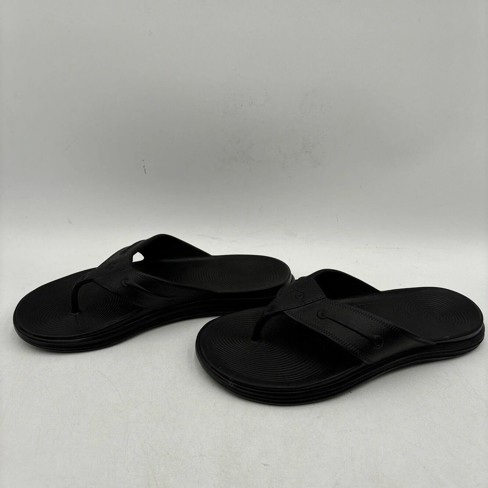 Sperry WINDWARD Black Synthetic Float Thong Flip Flop Sandals, Men’s Size 13 - Very Good