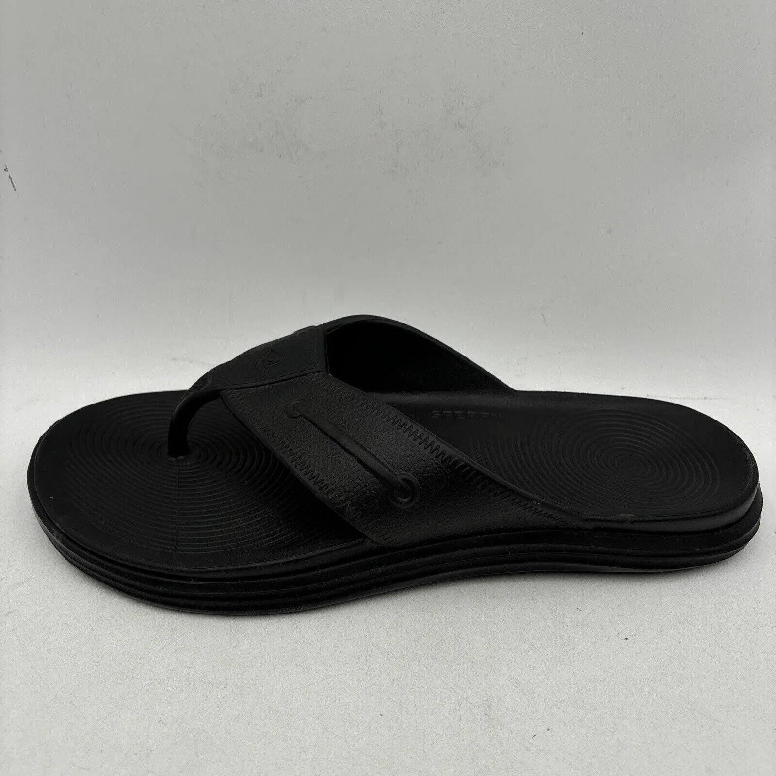 Sperry WINDWARD Black Synthetic Float Thong Flip Flop Sandals, Men’s Size 13 - Very Good