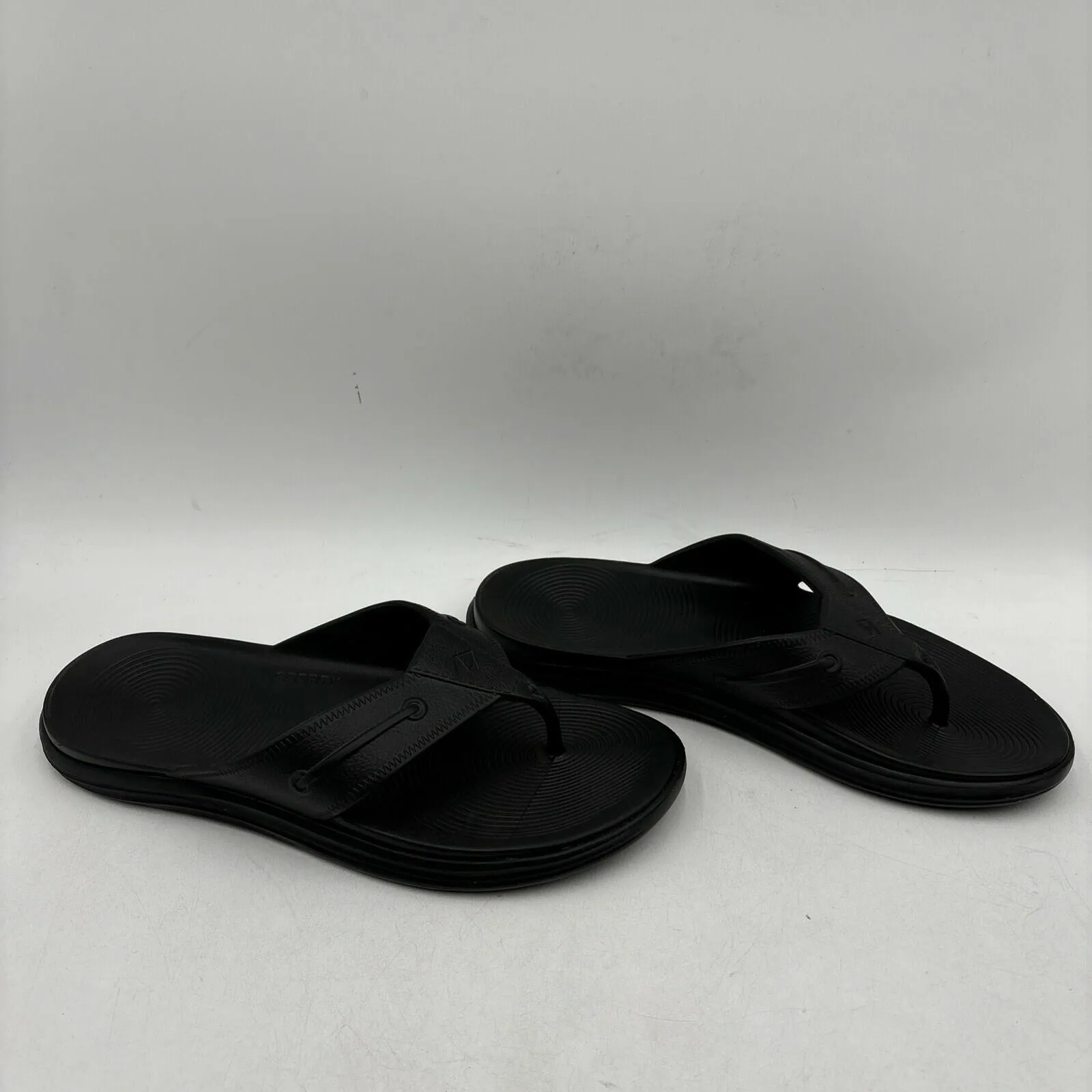 Sperry WINDWARD Black Synthetic Float Thong Flip Flop Sandals, Men’s Size 13 - Very Good