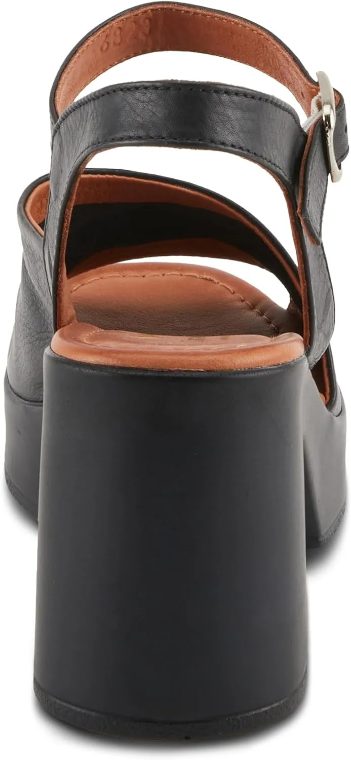 Spring Step CELLO Women's Block Heels with Asymmetrical Upper and Buttery Leather