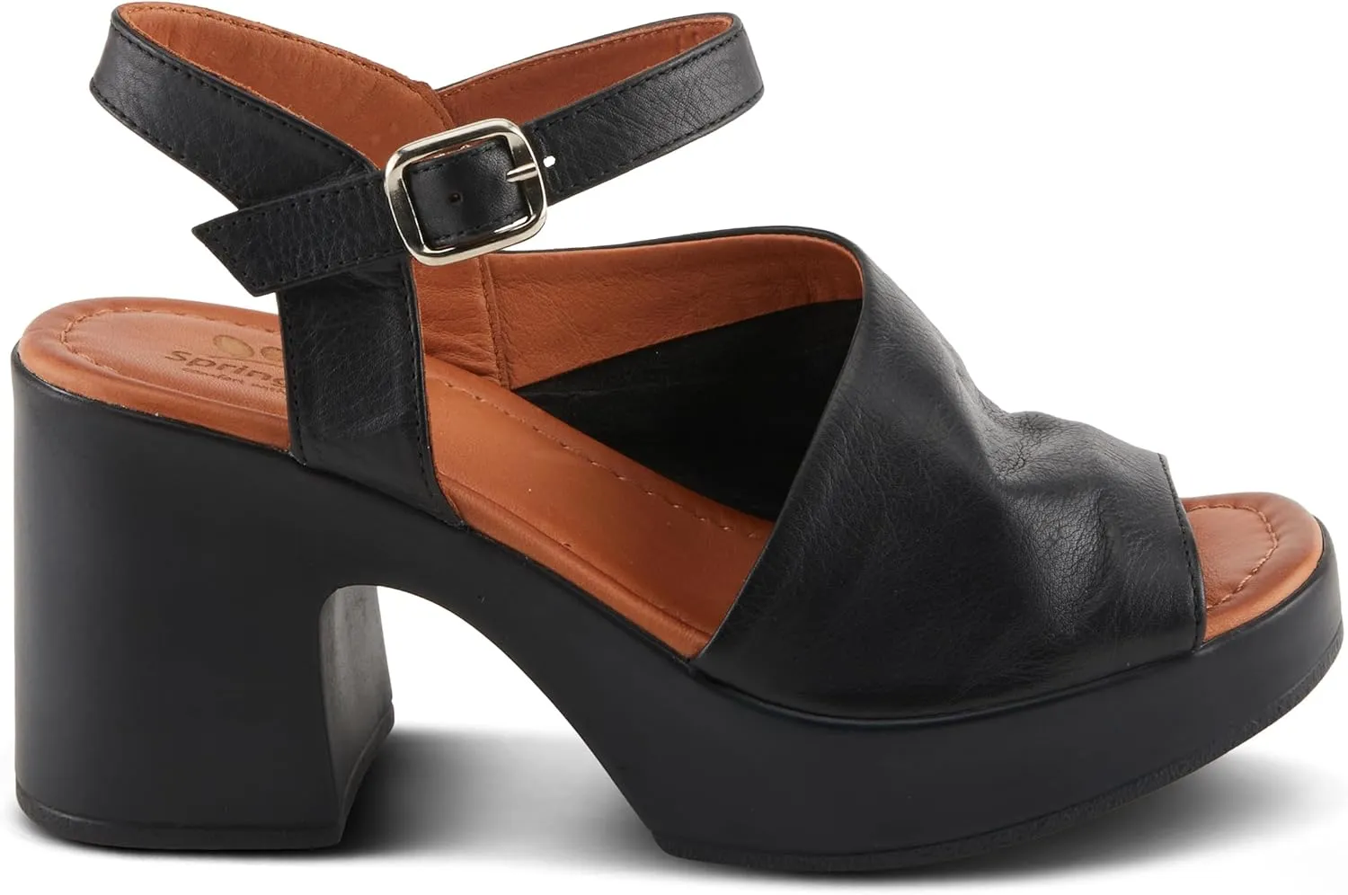 Spring Step CELLO Women's Block Heels with Asymmetrical Upper and Buttery Leather