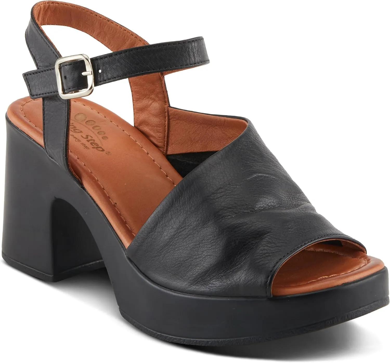 Spring Step CELLO Women's Block Heels with Asymmetrical Upper and Buttery Leather