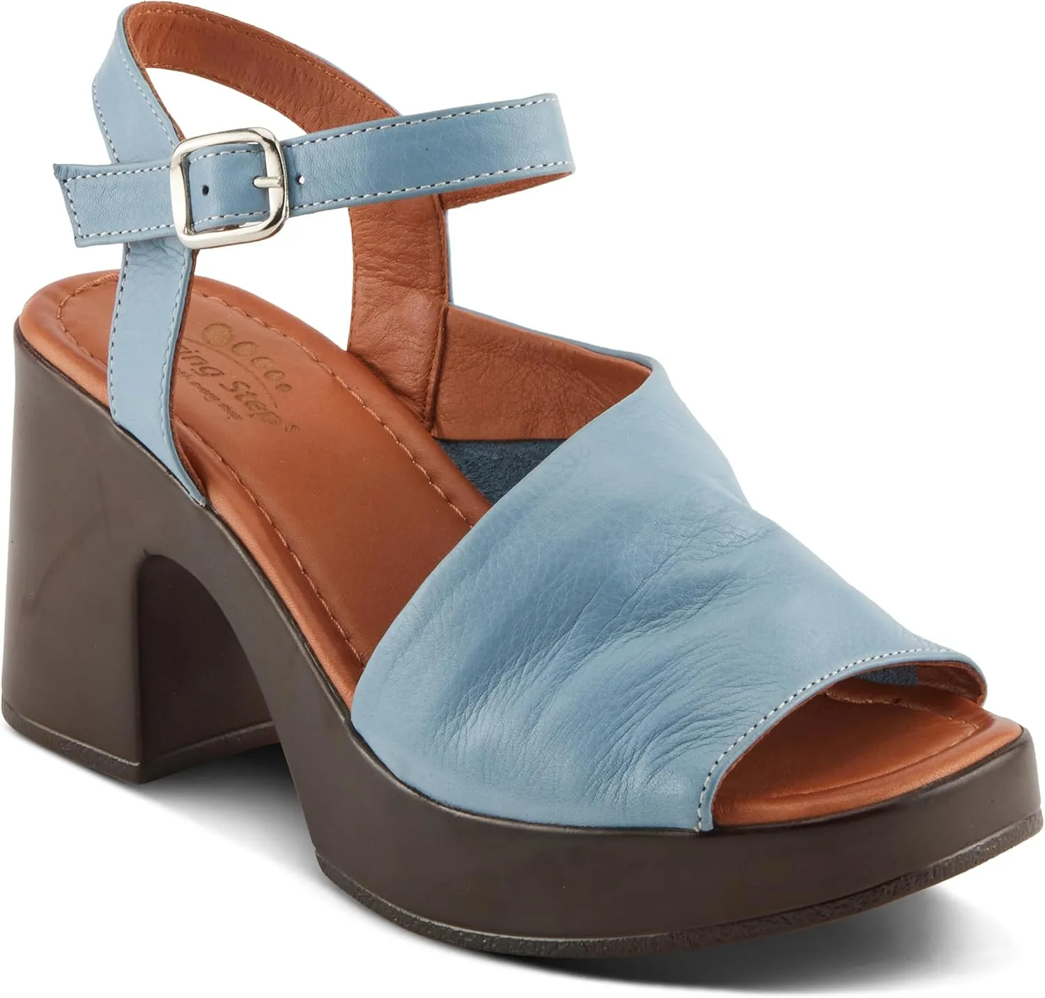 Spring Step CELLO Women's Block Heels with Asymmetrical Upper and Buttery Leather
