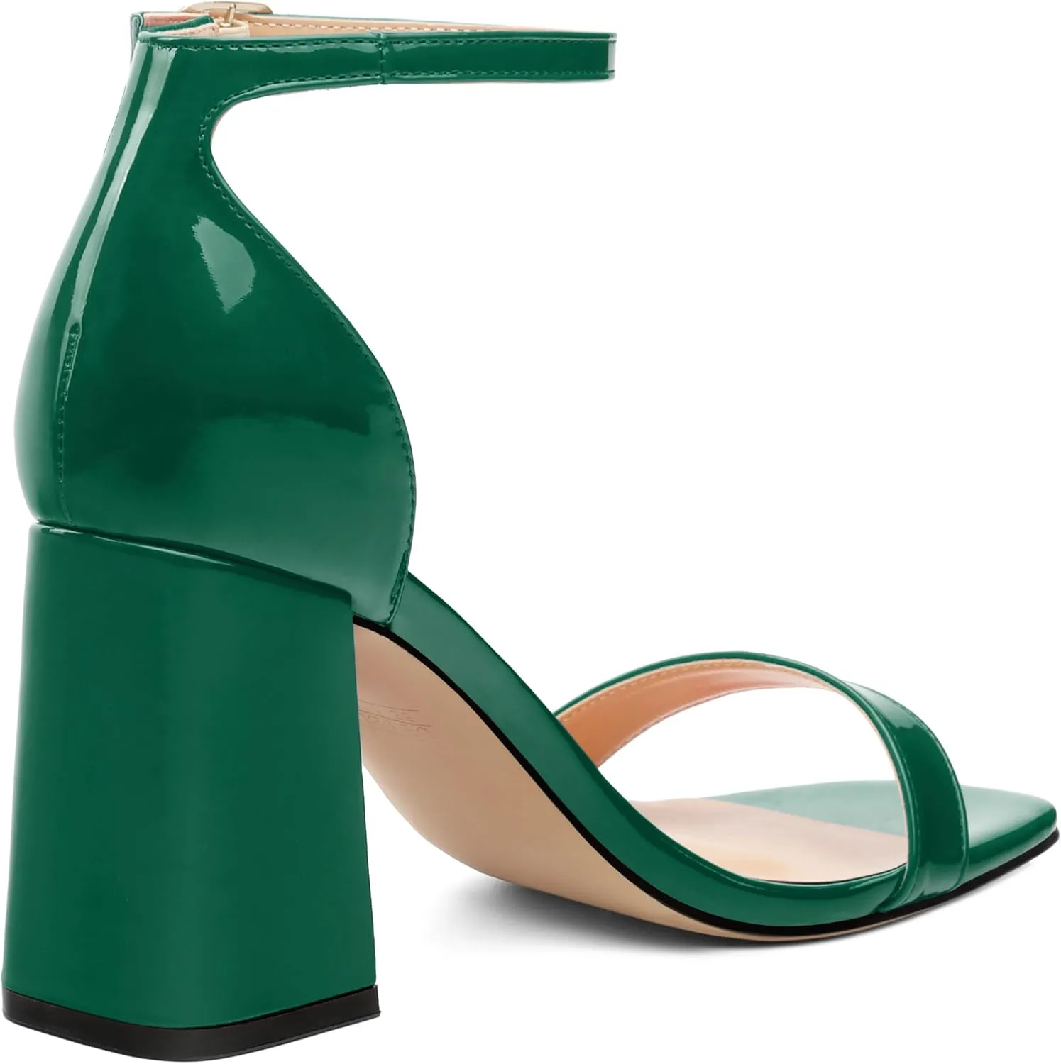 Square Open Toe Block High Heels for Women Ankle Strap Chunky Heeled Sandals Women's Summer Dress Sandal Shoes 3 Inch