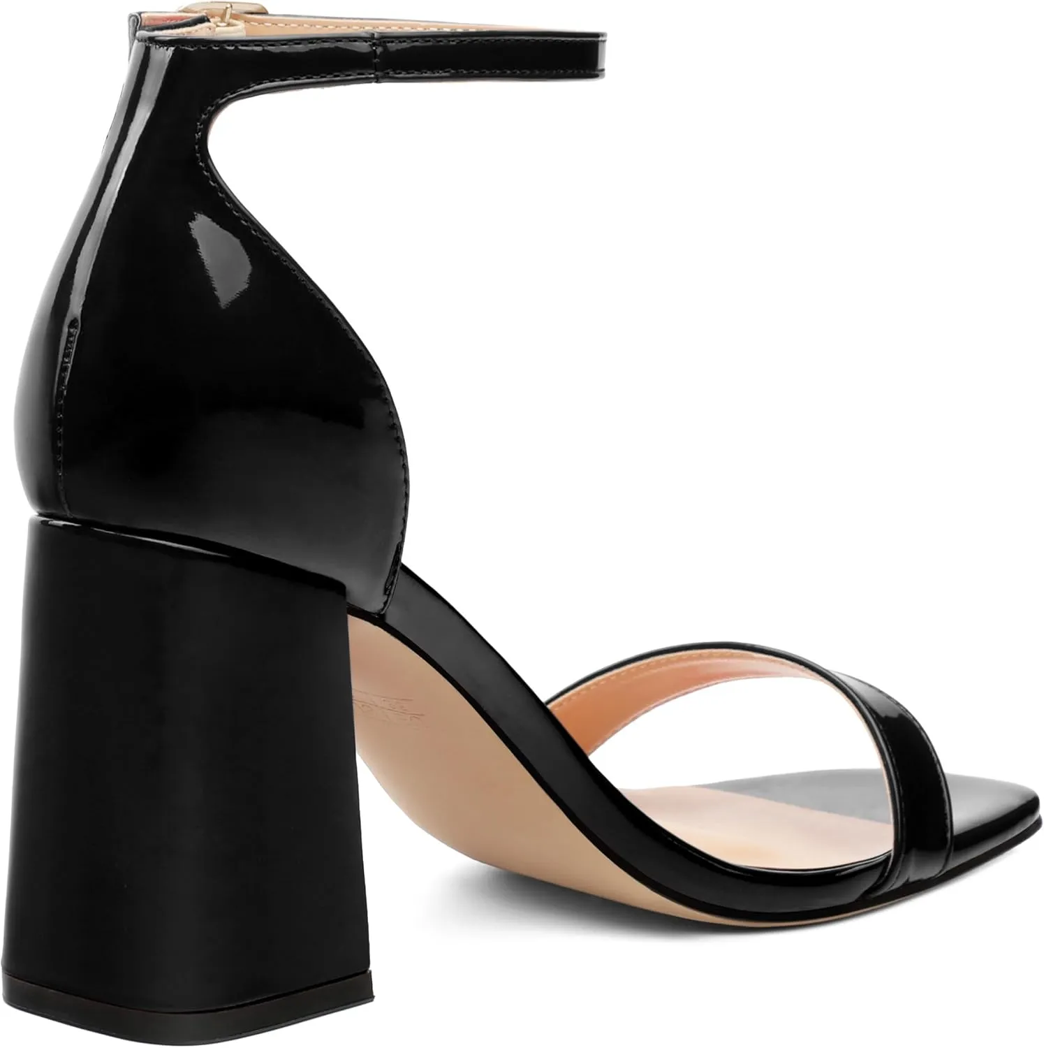 Square Open Toe Block High Heels for Women Ankle Strap Chunky Heeled Sandals Women's Summer Dress Sandal Shoes 3 Inch