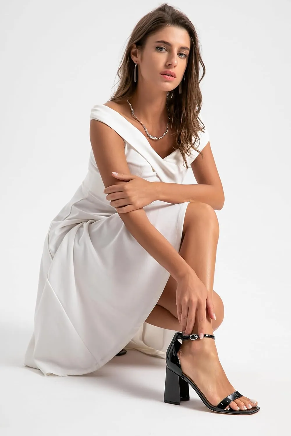 Square Open Toe Block High Heels for Women Ankle Strap Chunky Heeled Sandals Women's Summer Dress Sandal Shoes 3 Inch