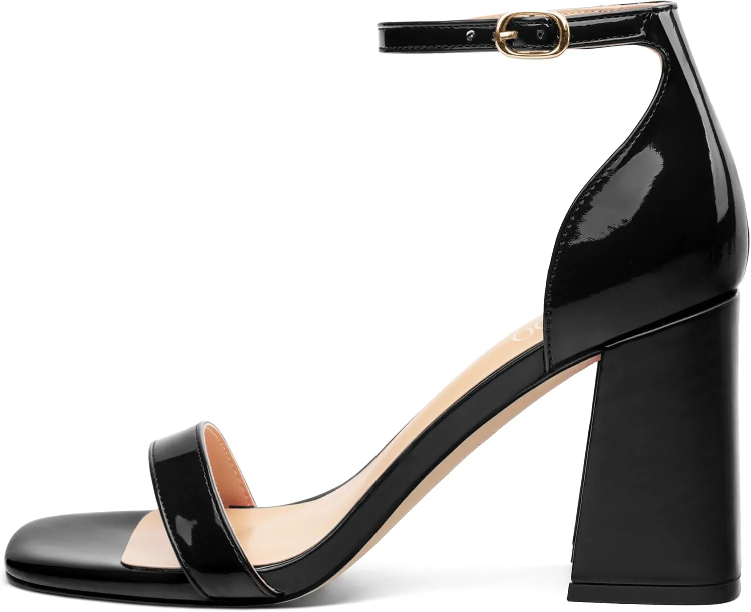 Square Open Toe Block High Heels for Women Ankle Strap Chunky Heeled Sandals Women's Summer Dress Sandal Shoes 3 Inch