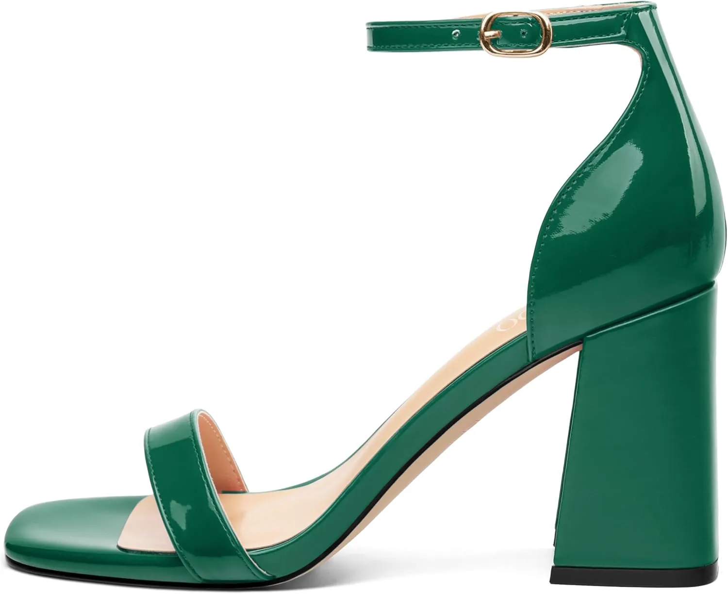 Square Open Toe Block High Heels for Women Ankle Strap Chunky Heeled Sandals Women's Summer Dress Sandal Shoes 3 Inch
