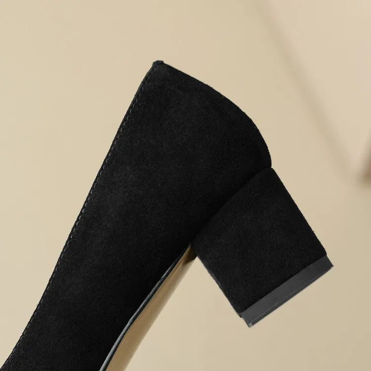 Square Toe Suede Slip-On Loafers
