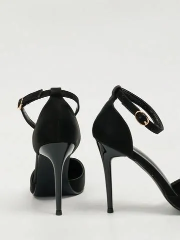 Stiletto Heeled Pumps, Point Toe Ankle Strap Pumps