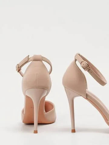 Stiletto Heeled Pumps, Point Toe Ankle Strap Pumps