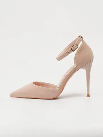 Stiletto Heeled Pumps, Point Toe Ankle Strap Pumps