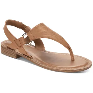 Style & Co. Womens Blairee Faux Leather Thong Sandals Tan 6.5 Medium (B,M)