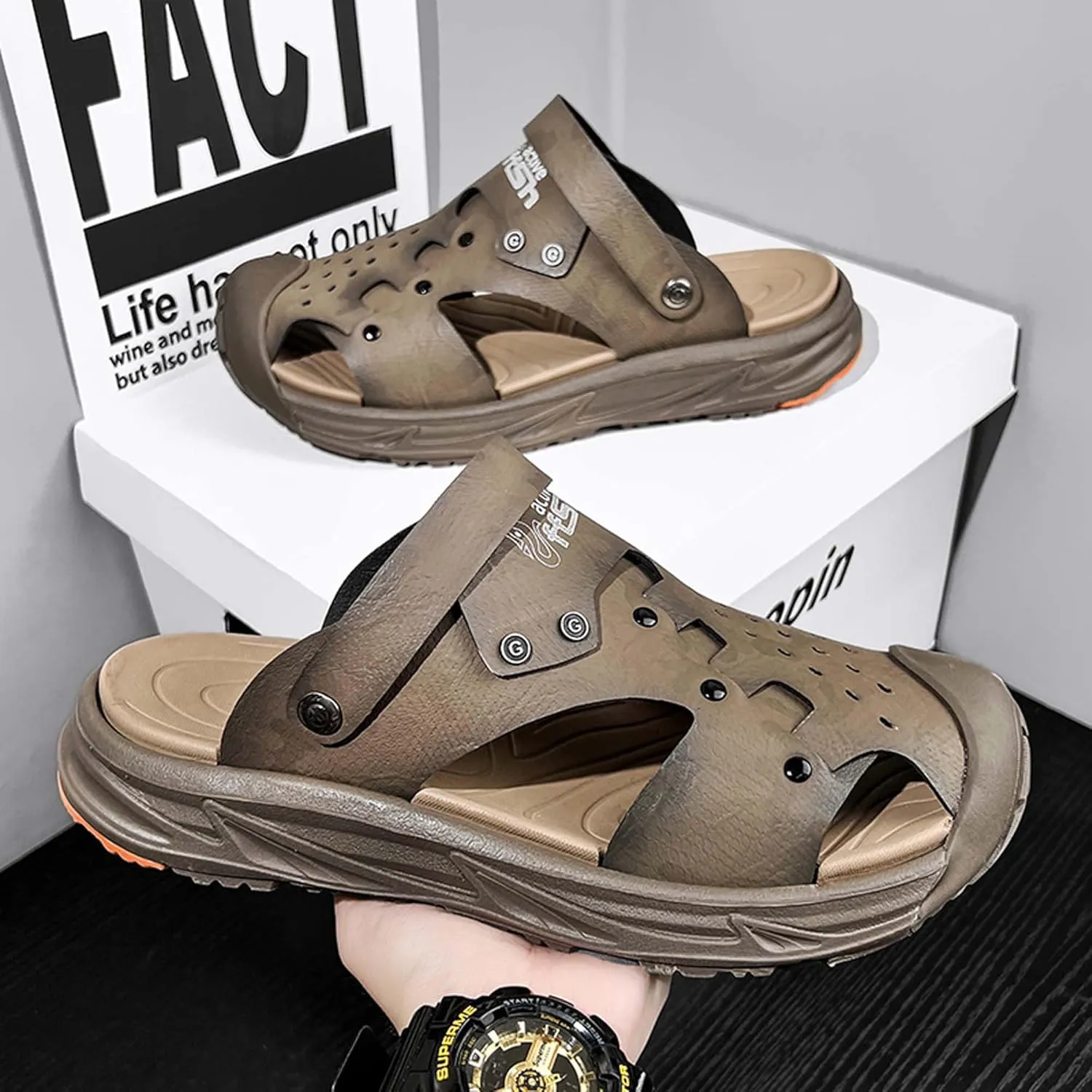Summer dual-use lightweight breathable beach toe sandals, comfortable toe slippers