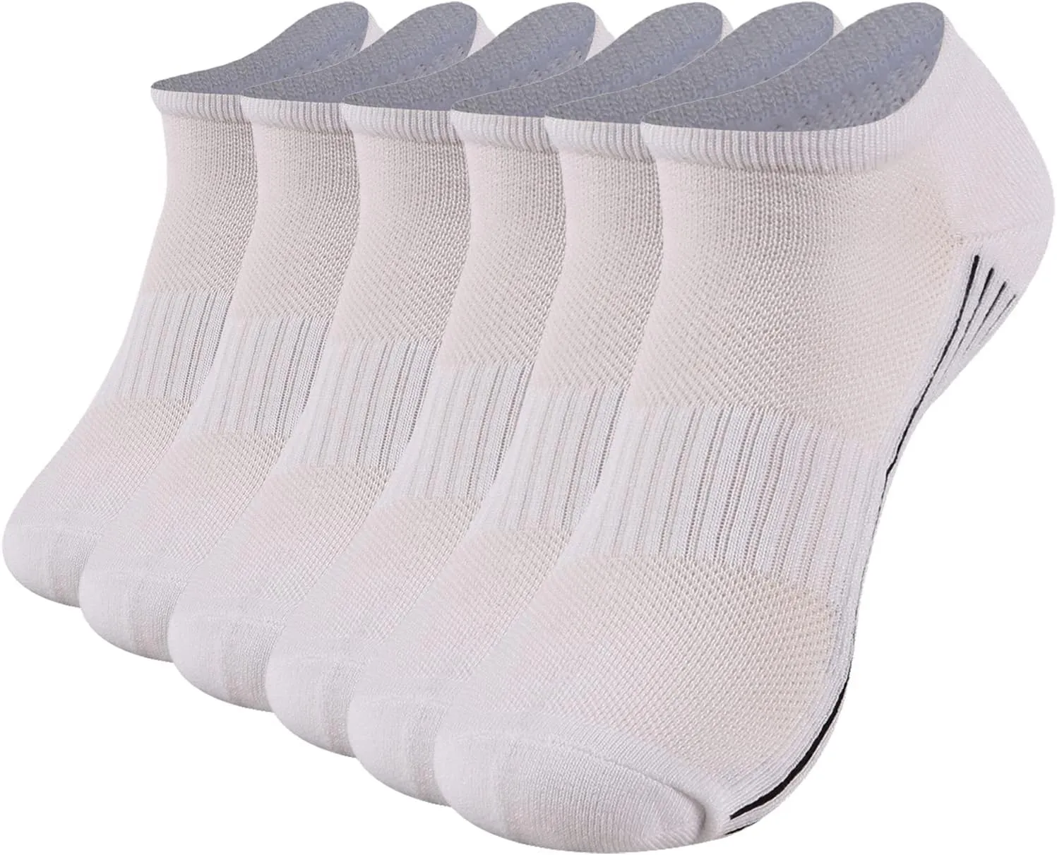 Sunew Viscose Bamboo Socks, Unisex Cushioned Comfortable Ankle Workout Hiking Golf Socks 6 Pairs