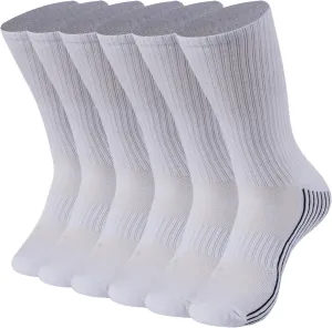 Sunew Viscose Bamboo Socks, Unisex Cushioned Comfortable Crew Workout Hiking Socks 6 Pairs