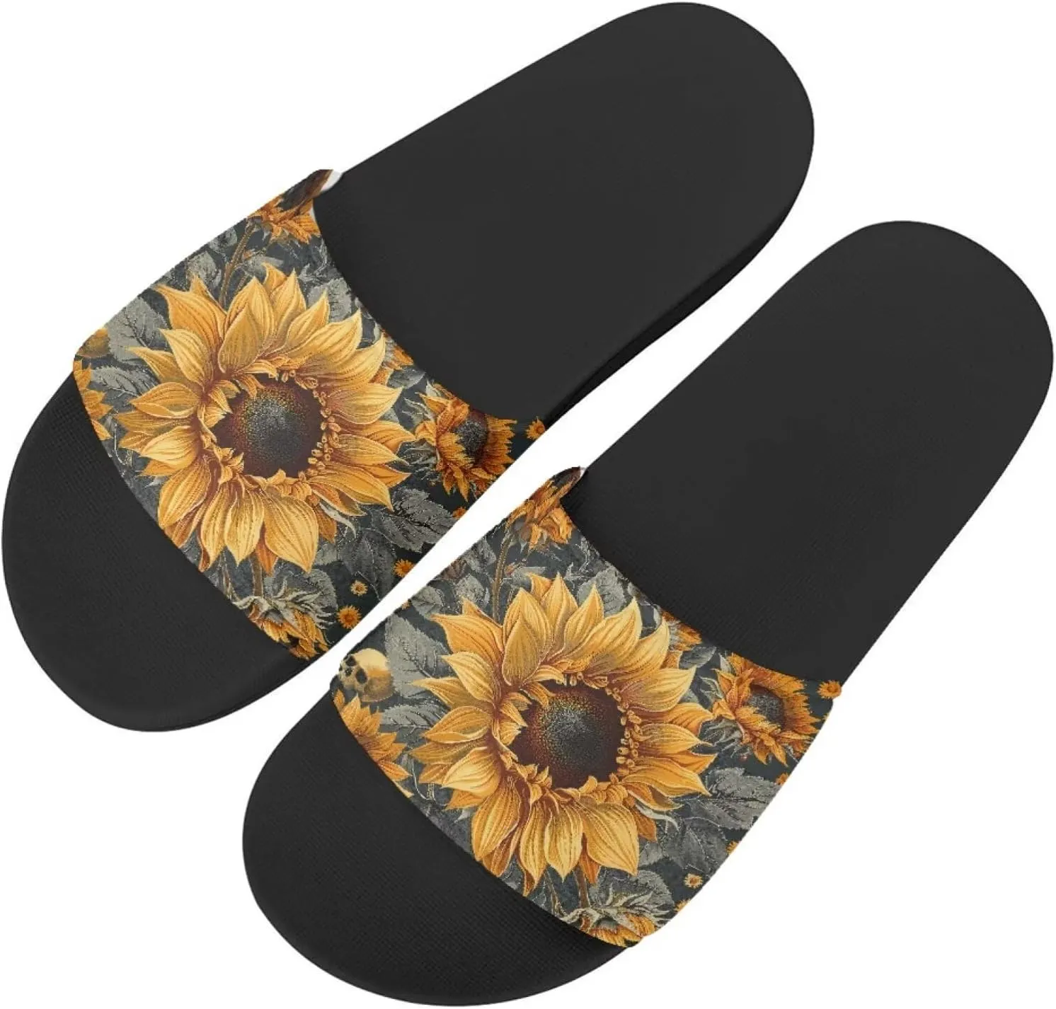 Sunflower Sandals for Wide Feet Women Fashion Slides Non-Slip EVA Sole Lightweight Cusual