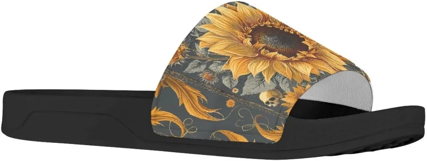 Sunflower Sandals for Wide Feet Women Fashion Slides Non-Slip EVA Sole Lightweight Cusual