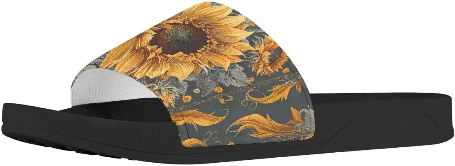 Sunflower Sandals for Wide Feet Women Fashion Slides Non-Slip EVA Sole Lightweight Cusual