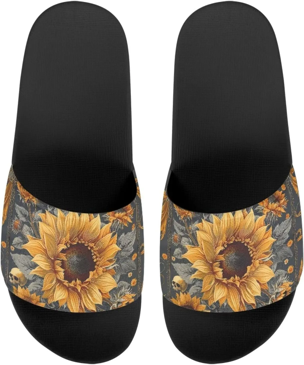 Sunflower Sandals for Wide Feet Women Fashion Slides Non-Slip EVA Sole Lightweight Cusual