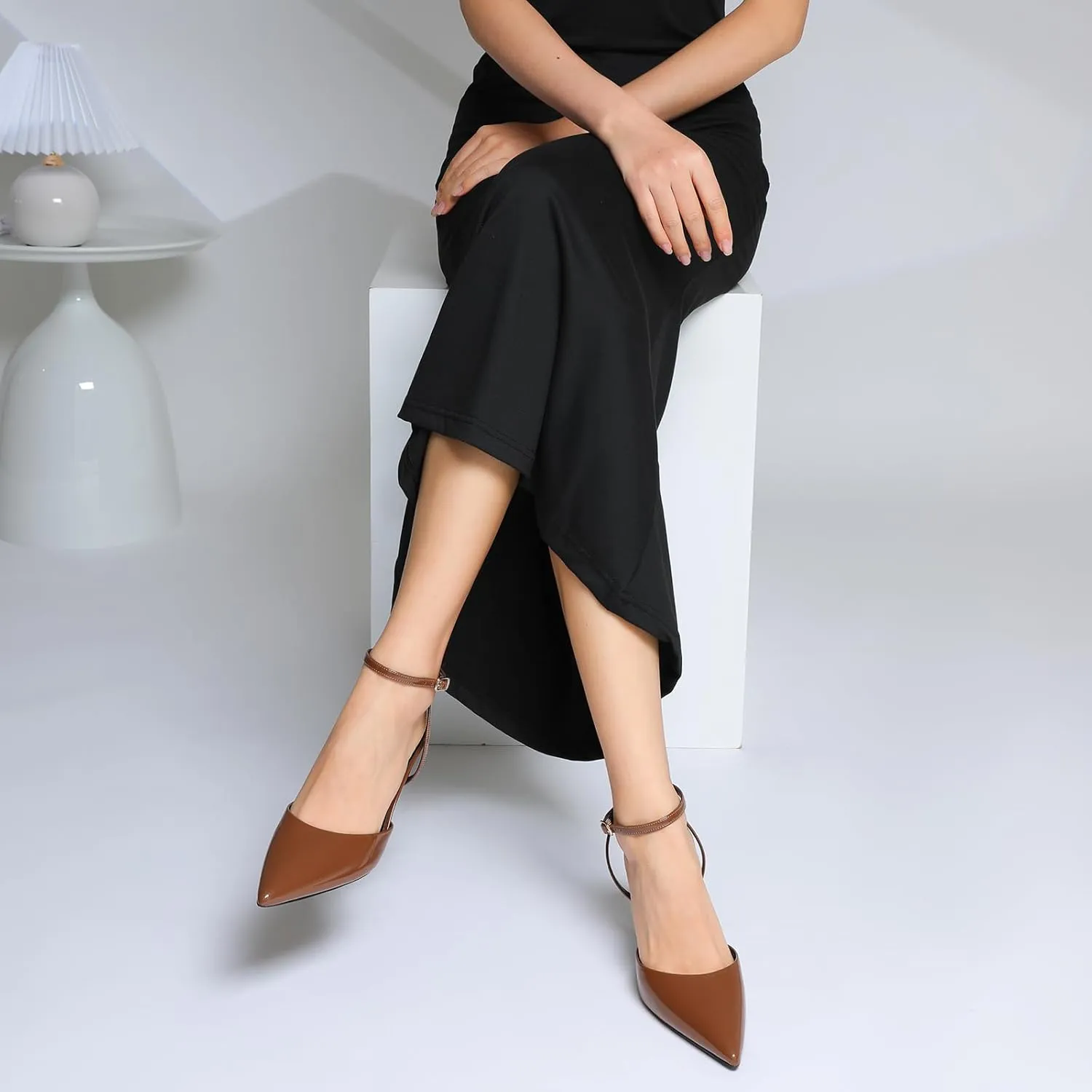 Susanny Heels for Women Stiletto Closed Pointed Toe Backless Dress Shoes High Heels Sexy Kitten Pumps Wedding Guest Party Dance Prom Dressy Comfort Shoes