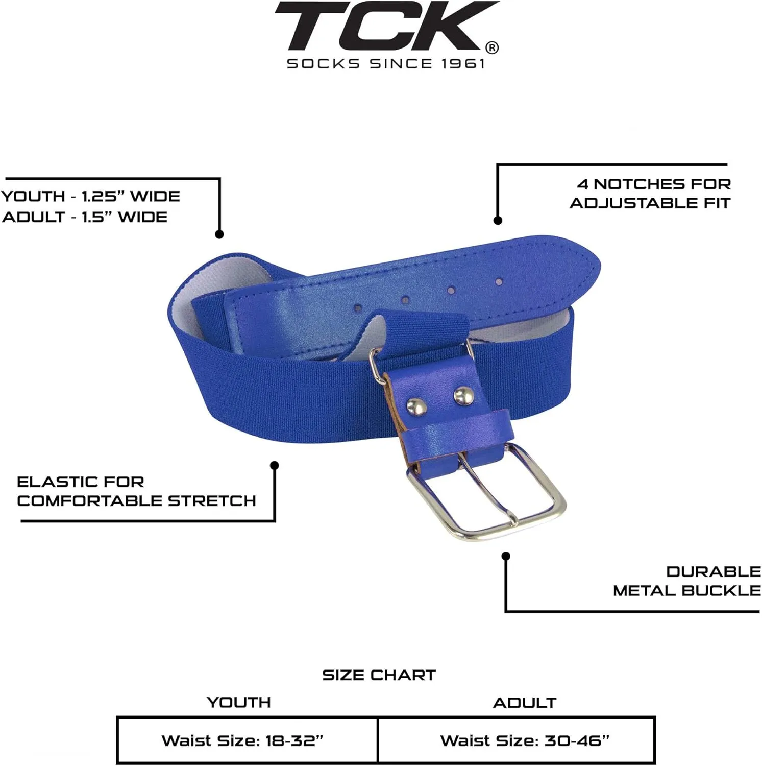 TCK Baseball Belt and Socks Combo Over the Knee - Youth and Adult Sizes Prosport
