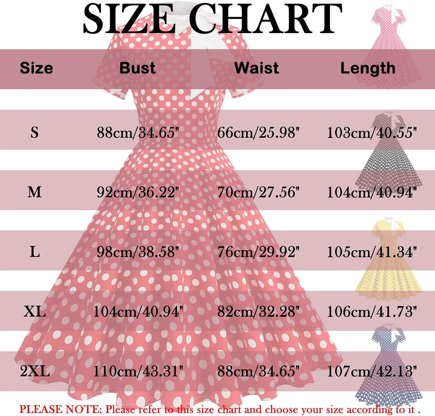 Tea Party Dress for Women 1950S 1960S Vintage Short Prom Summer Polka Dot Cocktail Swing Retro 50'S Style Dresses