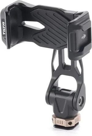 Tilta Rotatable Phone Mounting Bracket | Aluminum Build | Pro Phone Adapter w/Cold Shoe & 1/4" Screw | 360° Rotation and 180° Tilt | Black