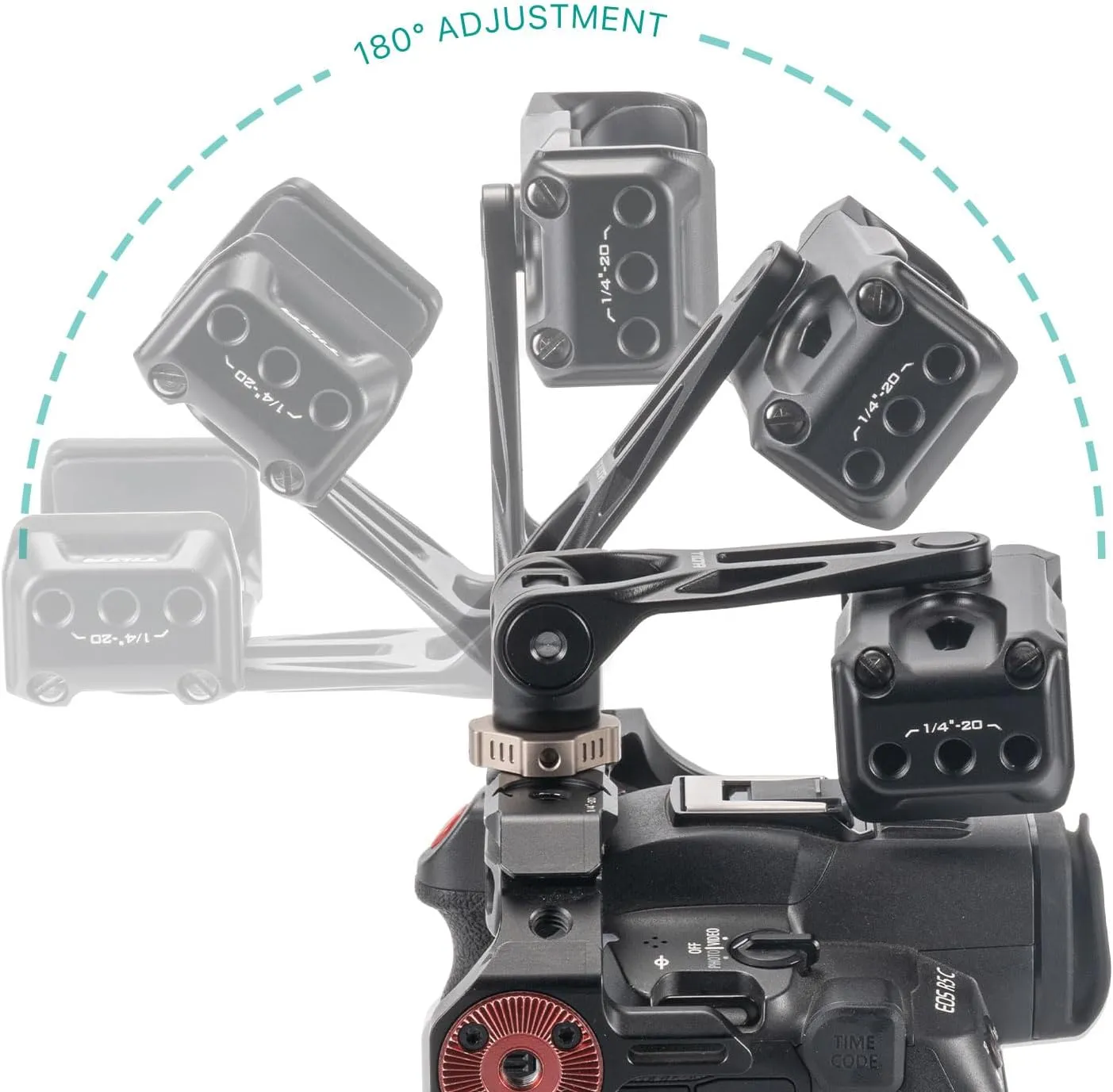 Tilta Rotatable Phone Mounting Bracket | Aluminum Build | Pro Phone Adapter w/Cold Shoe & 1/4" Screw | 360° Rotation and 180° Tilt | Black