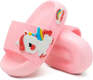 Toddler Little Kids Slide Sandals Comfy Non-slip Unicorn Summer Beach Pool Water Shoes Thick Sole Boys Girls Shower Slippers