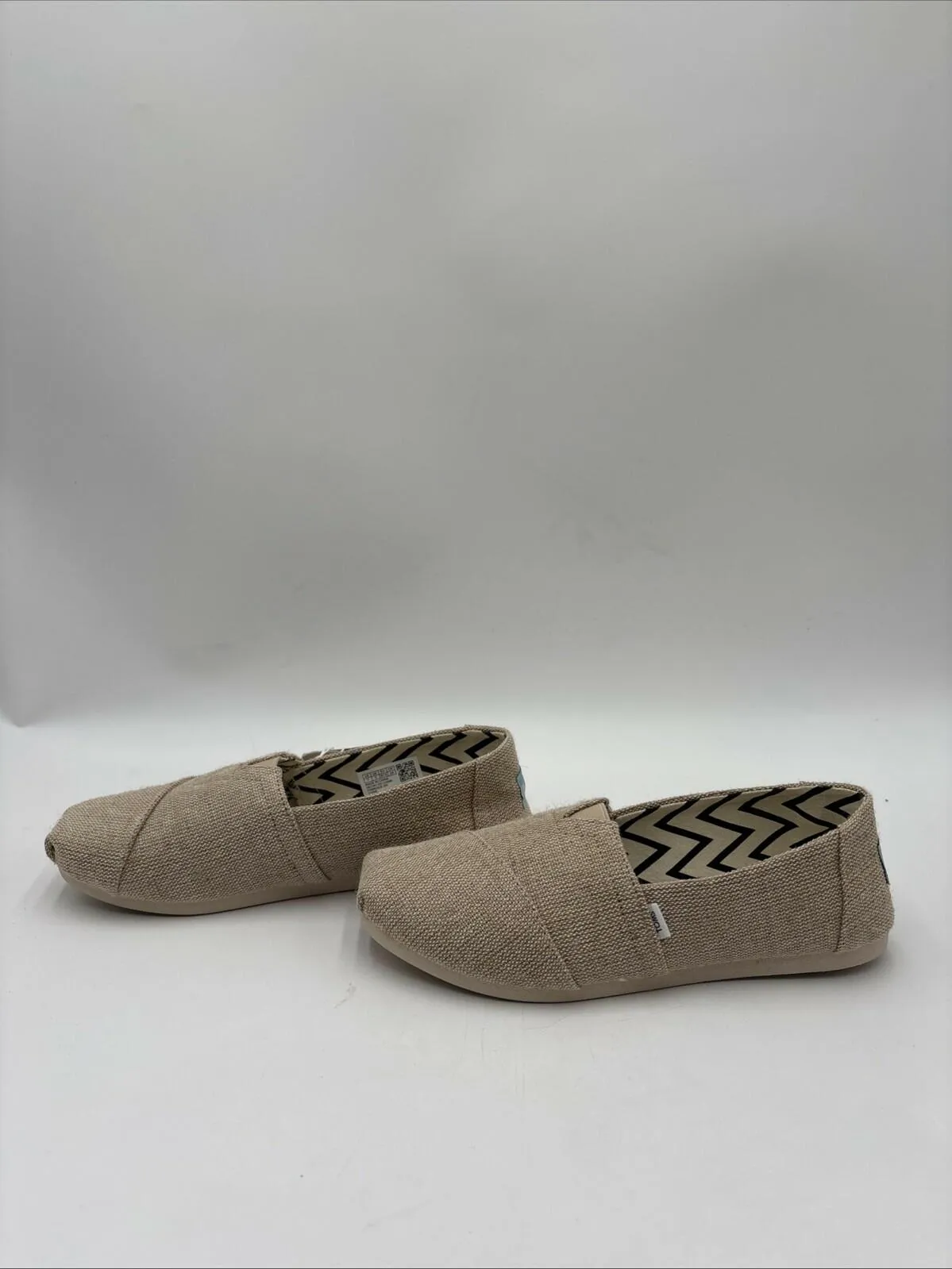 TOMS Alpargata Heritage Undyed Canvas Espadrilles Flats Beige Size 7 - Very Good