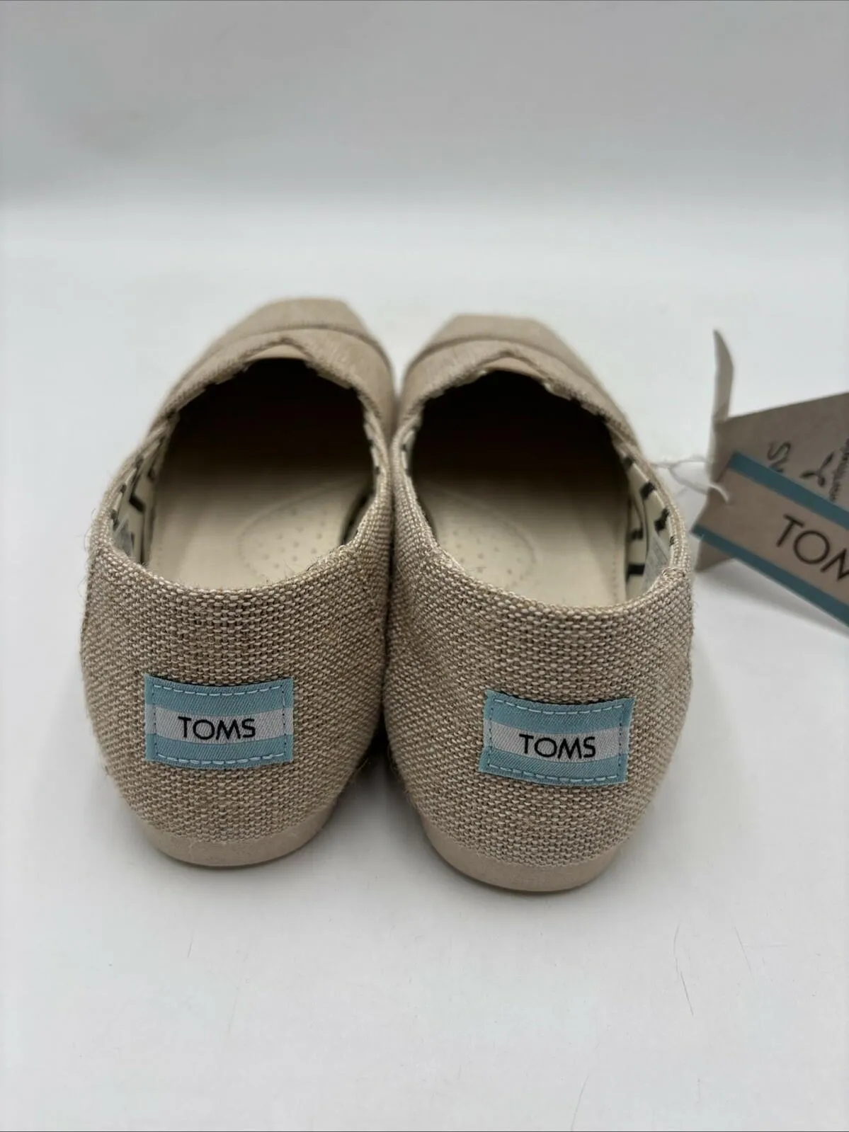TOMS Alpargata Heritage Undyed Canvas Espadrilles Flats Beige Size 7 - Very Good