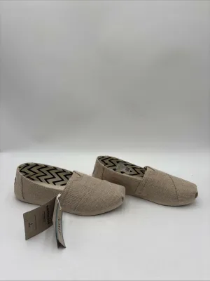 TOMS Alpargata Heritage Undyed Canvas Espadrilles Flats Beige Size 7 - Very Good
