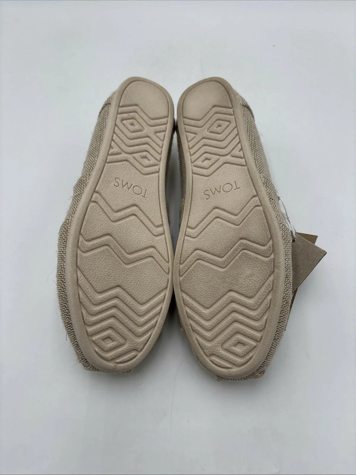 TOMS Alpargata Heritage Undyed Canvas Espadrilles Flats Beige Size 7 - Very Good