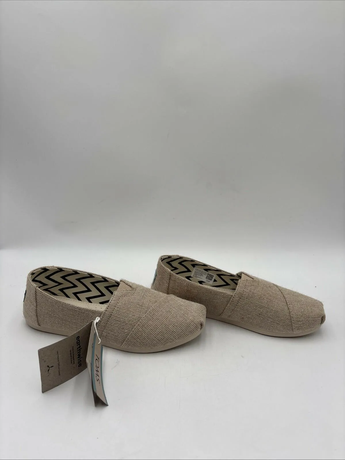 TOMS Alpargata Heritage Undyed Canvas Espadrilles Flats Beige Size 7 - Very Good