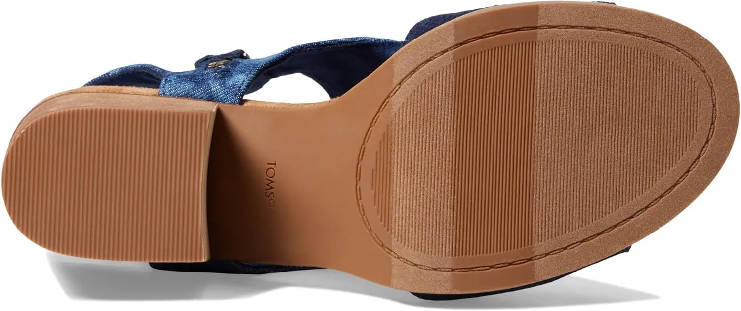 TOMS Womens Eliana Block Heel Open Toe Heels