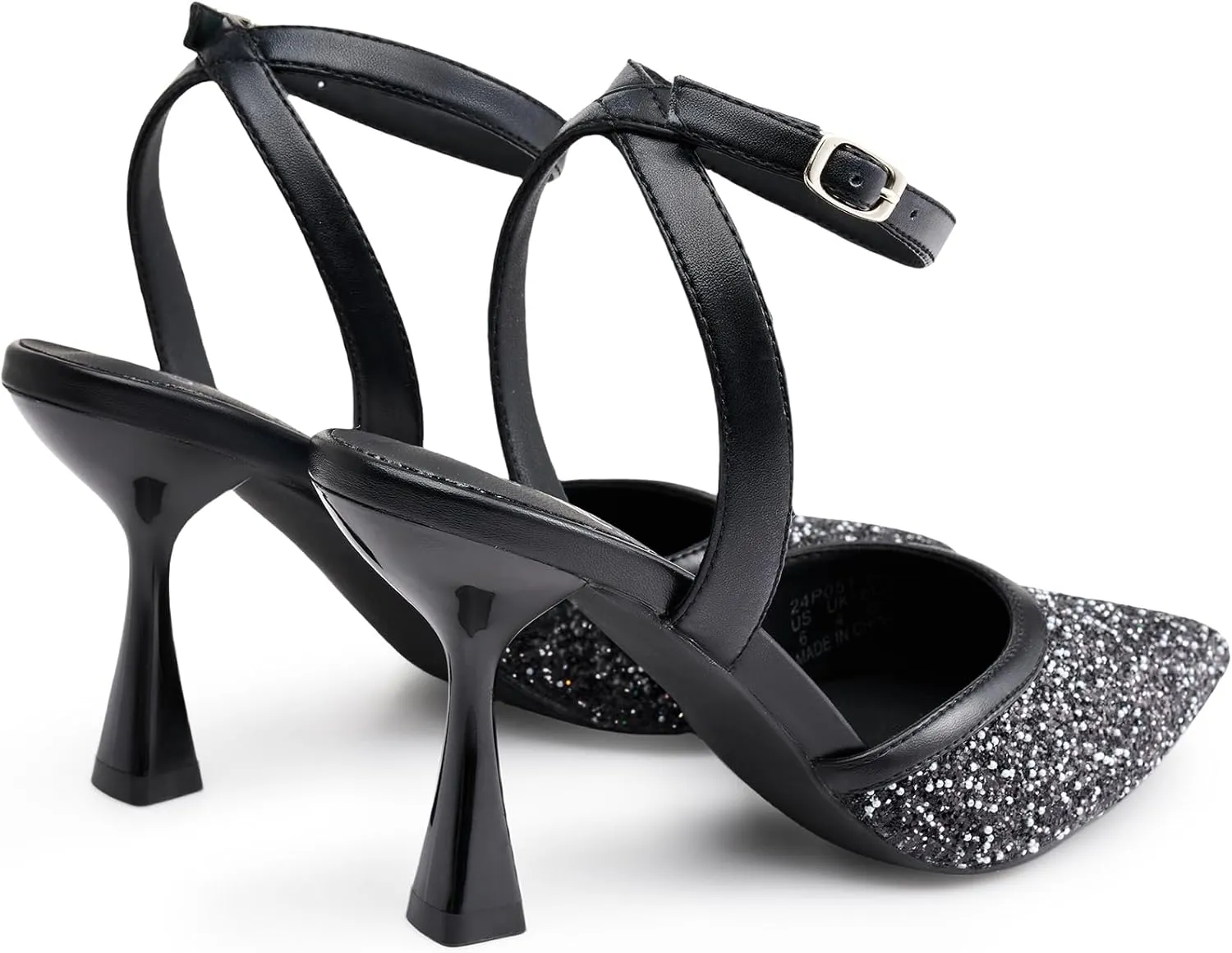 Trary Heels Women Pumps Closed Toe Ankle Strap Pointed Toe Heeled Sandals for Women Stiletto Wedding Dress Shoes