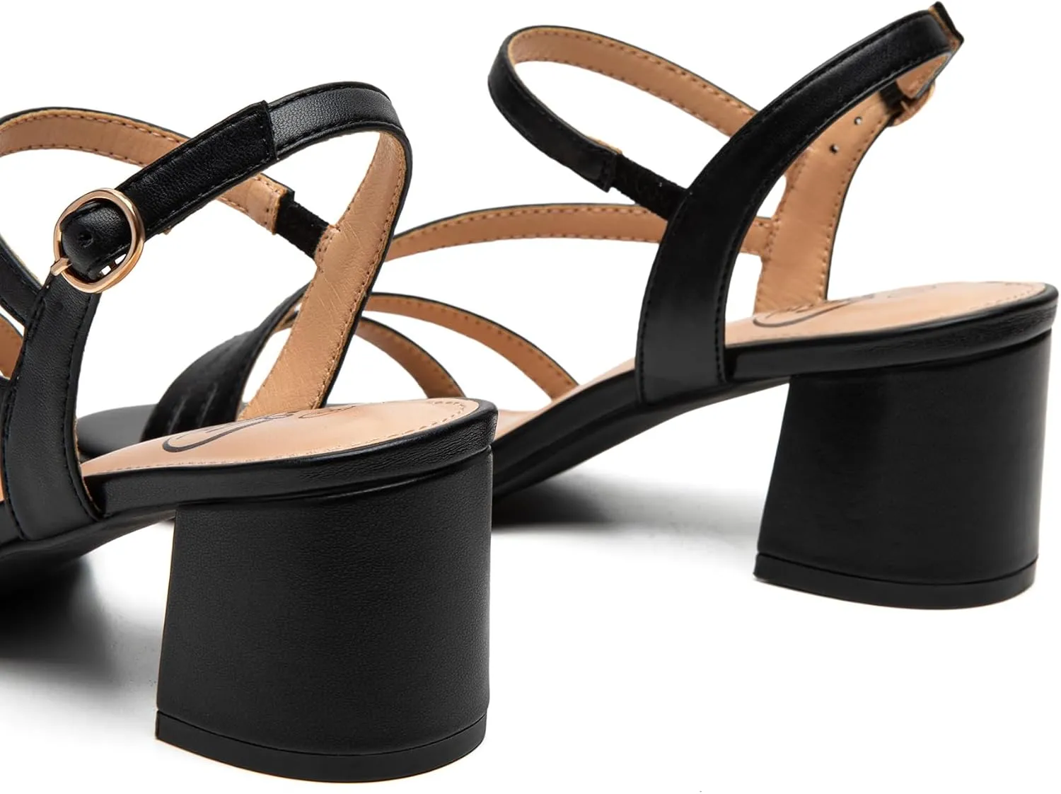 Trary Strappy Heels for Women, Sandals Women Dressy, 2.16 inch Low Block Heels for Women