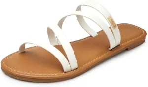 Trary Women's Flat Sandals,Strappy Flip Flops Dressy,Comfortable Slide for Girls' Summer