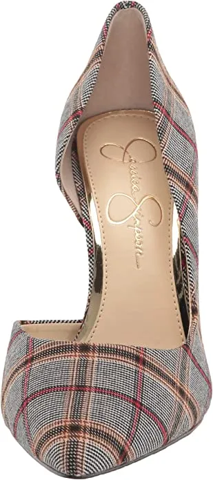 Trendy Jessica Plaid Pointy on Toe Risk-free Jonas Slip Stiletto Black/White Pumps Prizma Simpson