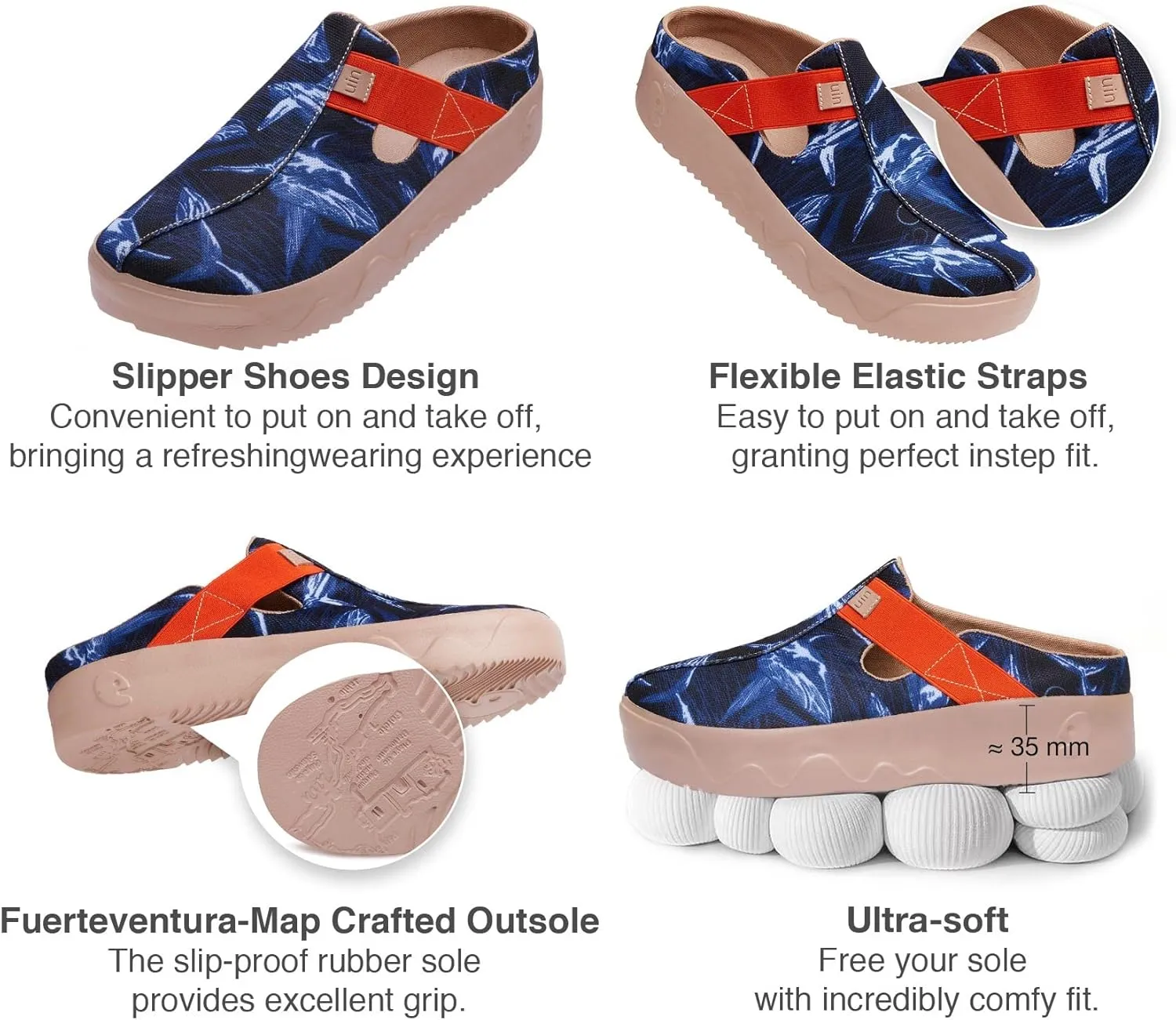 UIN Men's Casual Loafers Slip Ons Comfortable Art Painted Travel Fashion Sneakers Fuerteventura