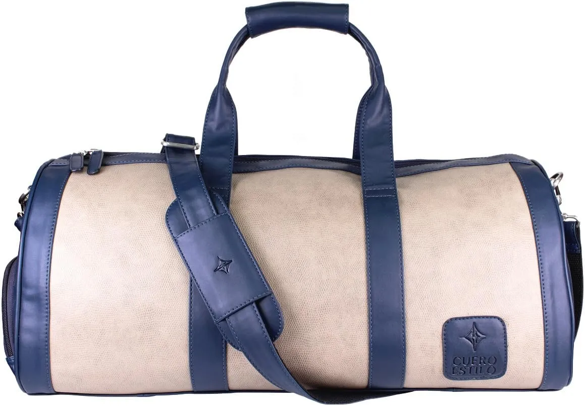 Vegan Leather Travel Duffle Bag - Stylish & Eco-Friendly Weekender with Shoe Compartment, Water-Resistant, Durable for Short Trips & Gym.
