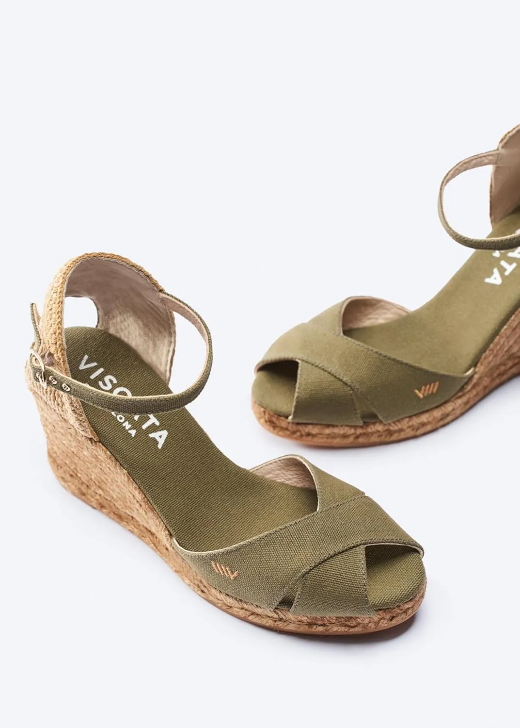 VISCATA Aiguablava Canvas Wedges with Ankle Strap
