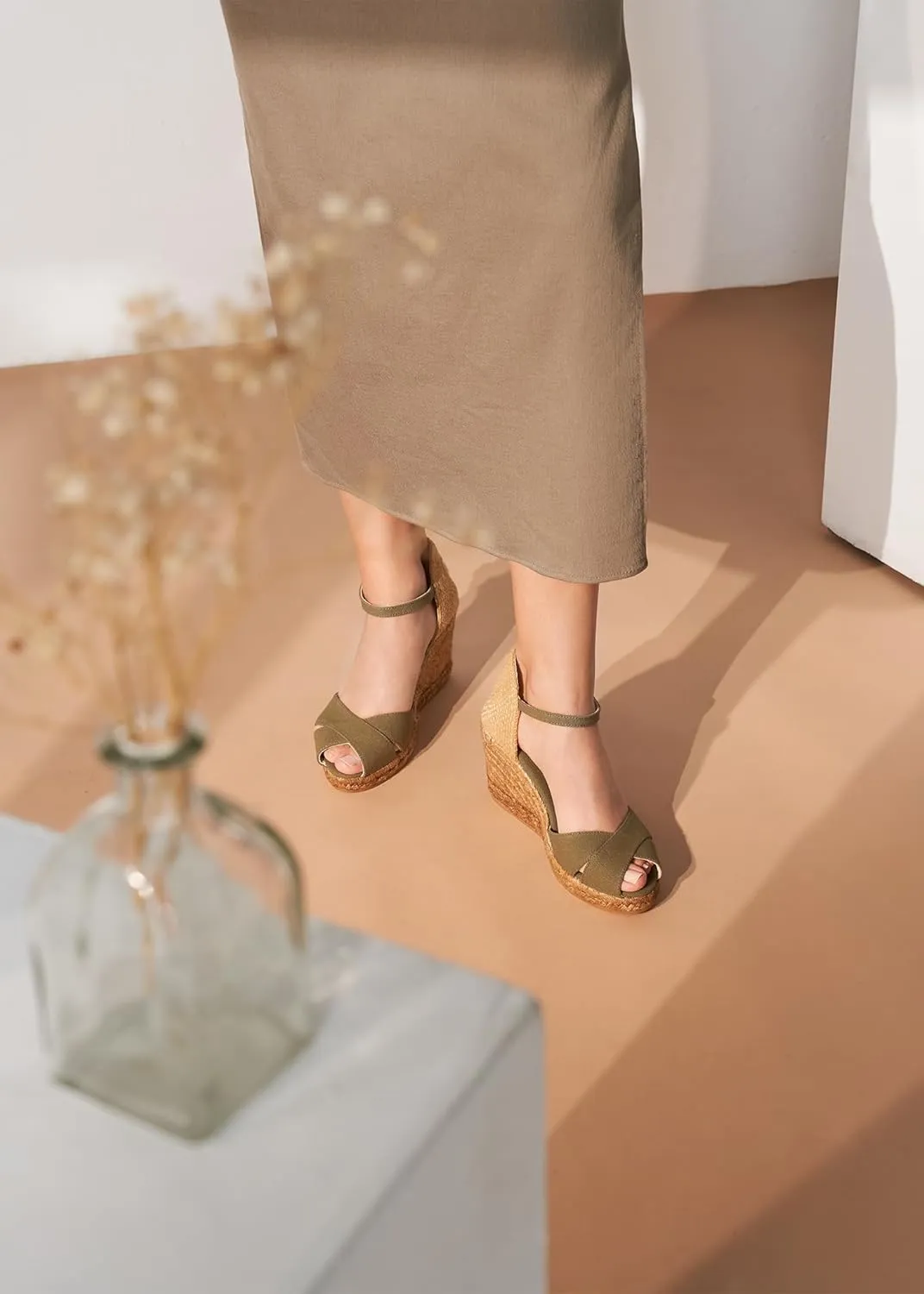 VISCATA Aiguablava Canvas Wedges with Ankle Strap